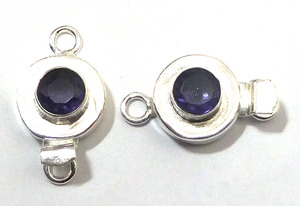 Caja de piedras preciosas de amatista de Plata de Ley 925 chapada en oro de 18 quilates, 2 y 3 hebras, 21X12X8MM, cierre para hacer joyas B751 - Product Image 3