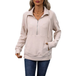 Nouveau design sweats à capuche amples en coton à poches kangourou pour femmes du Pakistan avec logo personnalisé respirant - Product Image 1