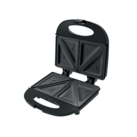 Gaufrier électrique noir 700W à 2 gaufres, plaques interchangeables antiadhésives, construction en céramique durable pour usage domestique