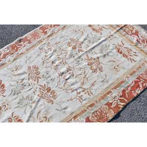 Classique Blanc Orange Vintage Tapis Turc 5.1X8.5 pieds À La Main Patchwork Conception Laine Matériel Latex Support pour Vivre Tabriz - Product Image 5