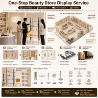 Présentoir métallique pour salon, meuble de présentation LED, présentoir pour spa, mobilier de beauté, lit de traitement, bureau de réception, soins de la peau