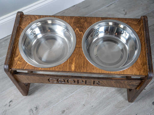Wholesale Stainless Steel <b>Dog</b> <b>Bowl</b> <b>with</b> Double Food & Water Wooden <b>Stand</b> Durable Pet Feeder at Low Price - Product Image 2