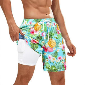 NOVEDAD DE VERANO 2025, pantalones cortos de playa transfronterizos para hombres, estampado Digital 3D de doble capa, deportes de punto medio, cordón informal de moda - Product Image 3