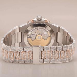 Montre-bracelet de luxe BEZEL sertie de diamants noirs, mouvement à quartz, avec cadran de date, de fournisseur indien - Product Image 5