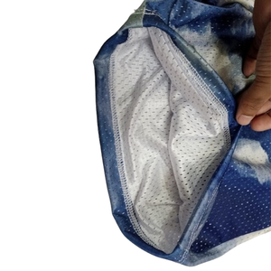 Men's sublimation printing mesh polyester Shorts Mid Waist Drawstring Casual Short Shorts Breathable Fabric Blue <b>White</b> Patter - Product Image 6