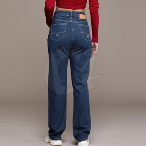 Pantalones Vaqueros de mujer de etiqueta privada, pantalones vaqueros de mujer de color sólido, pantalones vaqueros con bolsillos laterales, pantalones vaqueros a la venta - Product Image 3