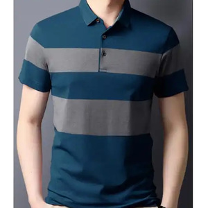 เสื้อกอล์ฟผู้ชายแบบสั่งทำพิเศษ OEM ผ้าถักพิมพ์ลายกันยับ ทรงปกติ ผสมสแปนเด็กซ์/โพลีเอสเตอร์ แขนสั้น - Product Image 3