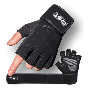 Premium Nylon Half Finger <b>Weightlifting</b> Gloves Padded Palm Wrist Support Breathable Gym Training Heavy Lifting Custom Logo Bulk - Product Image 3