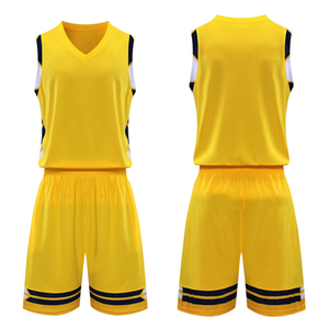 Ensemble de maillot de basket-ball personnalisé brodé en polyester/coton avec numéro 23, logo 3D, col en V, sans manches, vêtements de sport - Product Image 1