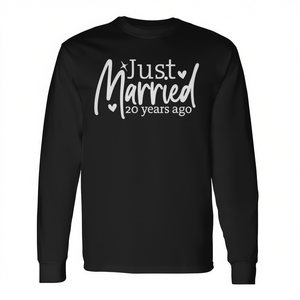 Maglietta a Maniche Lunghe per il 20° Anniversario di Matrimonio, 20 Anni di Matrimonio, Regalo Personalizzabile per Coppie, T-Shirt Promozionale - Product Image 2