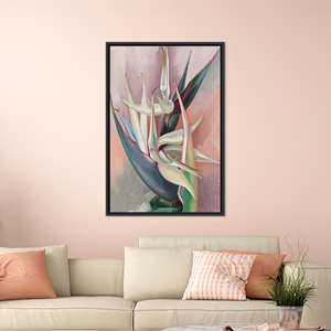 Décoration murale sur toile abstraite imprimée - Art surréaliste, encadré noir - Product Image 1