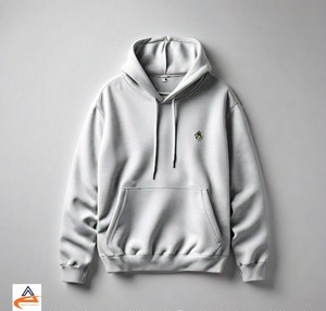 Sweat-shirt à capuche unisexe en polaire épaisse 350 GSM, motif uni, coupe ample, écologique, respirant, coupe-vent - Product Image 5