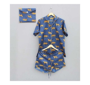 Conjunto de ropa de dormir con estampado de bloques de mano de algodón de lujo para mujer, pijama para verano y primavera para damas de honor o ropa de dormir - Product Image 3