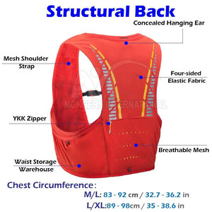 Gilet d'hydratation personnalisé avec logo, imperméable, respirant, léger, en polyester, multi-poches, gilet tactique pour adultes, à porter en bas - Product Image 2