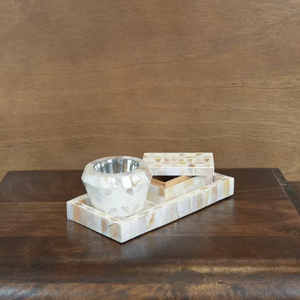 ชุดเตาเผาบัคฮูร์ฝังมุกทำมือ ดีไซน์เรขาคณิต เตาเผาบัคฮูร์แบบอาหรับจากเวียดนาม - Product Image 2