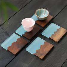 Sous-verre en résine époxy en bois de taille personnalisée de qualité supérieure napperons en bois de table pour boissons tapis de décoration de Table et tampons - Product Image 5