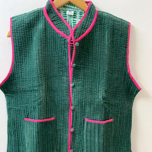 Gilet en velours confortable gilet matelassé en velours sans manches gilet en velours Boho gilet pour femmes vêtements Vintage couvrir - Product Image 1