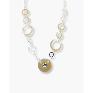 Collier en filigrane plaqué rhodium avec boucle ronde, motif floral et design irrégulier - Product Image 2