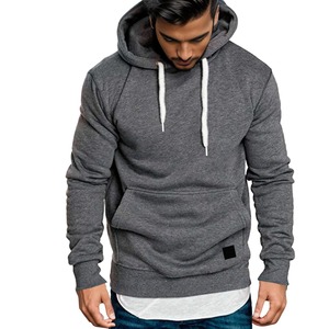 Sweats à capuche décontractés pour hommes Splicing Large Size Loose Sweatshirts Solid Color Long Sleeve Hooded Drawstring Pocket Simplicity hoodies - Product Image 3