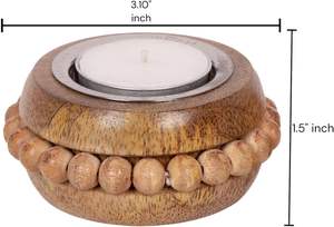 Wholesale Supply Handcrafted Wooden <b>Tealight</b> <b>Holder</b> for Cozy Home Decor and Ambient Lighting Options From India - Product Image 6