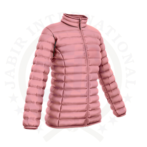 Chaqueta acolchada de invierno Unisex con estampado de logotipo y cierre de cremallera estilo holgado grueso característica impermeable personalizable de talla grande para mujer - Product Image 3