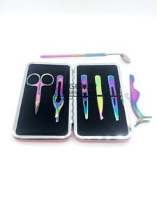 Pinzas para Extensión de Cejas GETUP BROSONS IMPEX, Estilo Circular, Efecto Arcoíris Plasma, Acero Inoxidable, Venta al Por Mayor - Product Image 3