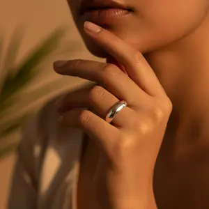 Bague en argent sterling 925 avec pierre précieuse géométrique pour homme et femme, bijoux fins, diamant taille poire, technologie de sertissage en rhodium, cadeau - Product Image 2