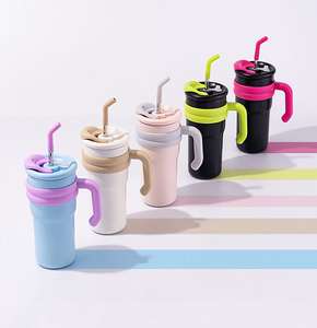 700ml Double Paroi En Acier Inoxydable Bouteille D'eau Poignée De <span class=keywords><strong>Voiture</strong></span> Gobelet Couvercles De Paille Isolés Sous Vide <span class=keywords><strong>Voiture</strong></span> Tasses Froid <span class=keywords><strong>Thermique</strong></span> Performance - Product Image 3