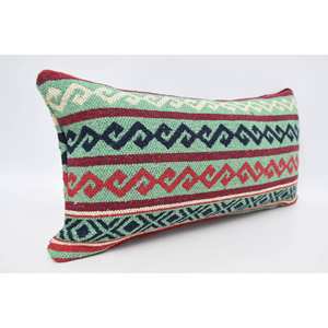 Luxury Wool Pillow with Vintage Floral Geometric Tribal Pattern 12x24 Inches <b>Fluffy</b> 18x18 Size for <b>Bedding</b> or Christmas Decor - Product Image 3