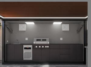 บ้านบาร์บีคิวพกพาสมัยใหม่ พร้อมเตาย่างไฟฟ้า ล้อเลื่อน โครงสร้างสแตนเลส ควบคุมด้วยรีโมท - Product Image 3