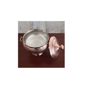 Hammered Copper <b>Bowl</b> Wholesale Supplier Pure Copper Dinner <b>Bowl</b> <b>with</b> Handle and <b>Lid</b> for Wedding Parties - Product Image 5