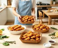 Feuilles de papier sulfurisé jetables pour friteuse à air, antiadhésives, de qualité alimentaire, absorbantes pour four et micro-ondes