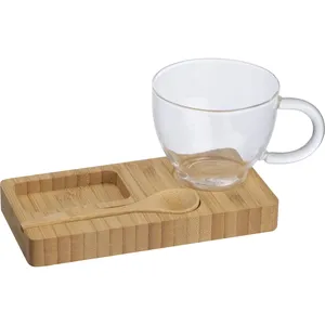ถาดไม้ไผ่สีชมพูแบบสั่งทำพิเศษพร้อมชุดอุปกรณ์กาแฟและชา - Product Image 1