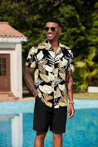 Conjunto de Verano para Hombre, Estilo Hawaiano, Informal, Transpirable, Antiarrugas, Tejido de Punto, Estampado, Cómodo, Venta al Por Mayor - Product Image 3
