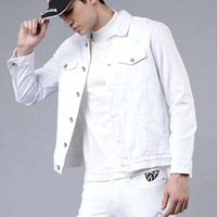 Veste de camionneur en denim blanc solide personnalisée pour hommes dernière conception 100% coton manteau d'extérieur décontracté logo personnalisé OEM