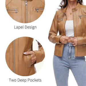 Nueva llegada Chaqueta de moda de cuero de alta calidad para mujer Chaqueta de moda de cuero puro de nuevo diseño para venta en línea - Product Image 6