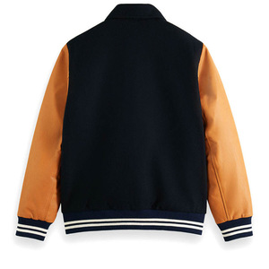 OEM Heavyweight Thick Winter <b>Jacket</b> for <b>Men</b> Chenille Embroidery Patches Oversized Leather Sleeves Letterman Style Plus Size - Product Image 4