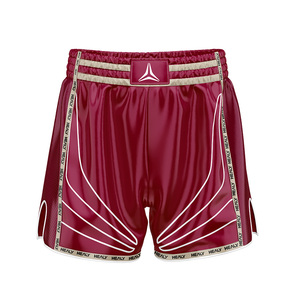 Pantalones Cortos de Boxeo Healy de Poliéster de Secado Rápido para Hombre, Rojos, Ropa Deportiva Cómoda con Logotipo Frontal Sublimado, para Artes Marciales - Product Image 1