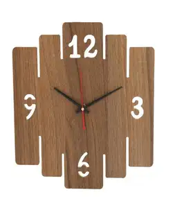 Customized Logo Industrial Design Antique Style Wooden Handmade Carved <b>Battery</b> Powered Wall <b>Clock</b> - Product Image 1