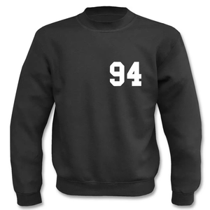 เสื้อสเวตเชิ้ตคอกลมสีขาวสำหรับผู้ชาย พิมพ์ลาย 94 ด้านหน้า ทรงปกติ สวมใส่สบาย ผ้าถัก ผ้าฝ้าย สำหรับใส่ในฤดูใบไม้ร่วง - Product Image 3