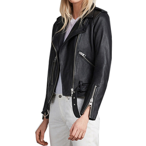 Nueva Chaqueta de Cuero para Mujer, Estilo Motero, Ajustada, con Cremallera, Forro Cálido para Invierno, Diseño Personalizado OEM 2026 - Product Image 2