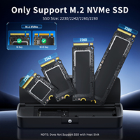 FIDECO Nouvelle Version Boîtier Externe en Alliage d'Aluminium USB3.2 Gen2 10 Gbit/s Type C NVMe pour Extension de Stockage pour Mac et PC