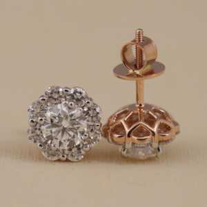 ต่างหูเพชรทรงกลมแบบวงแหวน ประดับเพชรเลี้ยงในห้องปฏิบัติการ เงินสเตอร์ลิง ความใส VS1 เครื่องประดับเพชรสุดหรู - Product Image 5