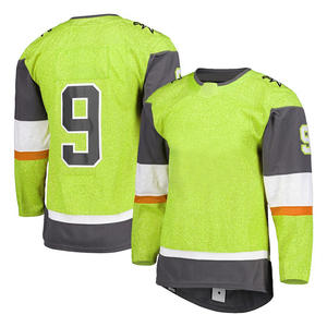 Vente chaude réversible 100% polyester maillot de hockey sur glace personnalisable uniforme d'équipe avec numéro broderie OEM Service inclus - Product Image 3