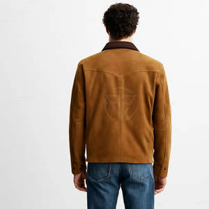 Chaqueta Clásica de Invierno de Cuero Gamuzado con Logotipo Frontal, Ligera, Ecológica, Acabado Refinado, Tacto Suave, Corte Elegante, Textura Lisa - Product Image 2