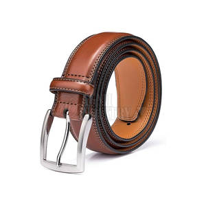 Ceinture en cuir de vache pour homme, design 2025, avec boucle en acier, respirante et durable, décontractée, boucle à ardillon réglable - Product Image 1