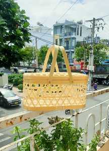 Uniq Design panier de pique-nique en bambou coloré, sac en bambou pour la maison et le restaurant du Vietnam à bas prix - Product Image 4