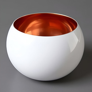 Elegante cuenco de hierro blanco de 12 pulgadas, placa decorativa de cobre brillante con acento minimalista ecológico para el hogar, MOQ 100 Uds. - Product Image 5