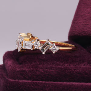 2,00 TCW Baguette Cut Lab Grown Engagement Band Perfect Partner Anillo de diamante de boda 14KT Anillos finos de oro sólido - Product Image 5