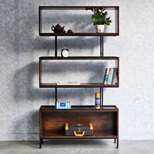 ชั้นวางหนังสือโครงเหล็ก 5 ชั้น 100x30x177 ซม. ไม้ยางพารา KS68210 แบบตั้งพื้นสำหรับห้องนั่งเล่น - Product Image 4